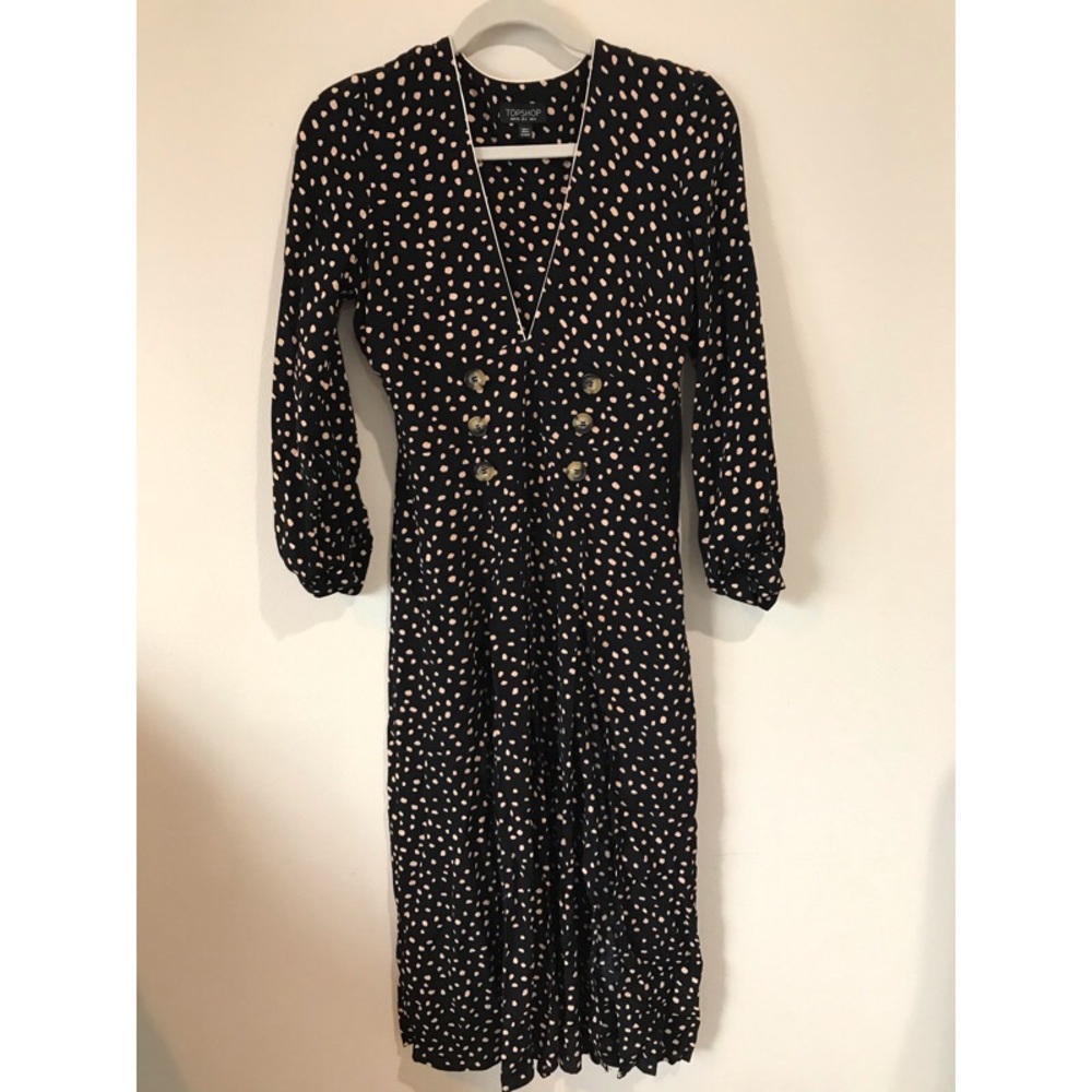 Topshop light pink polka dotted dress